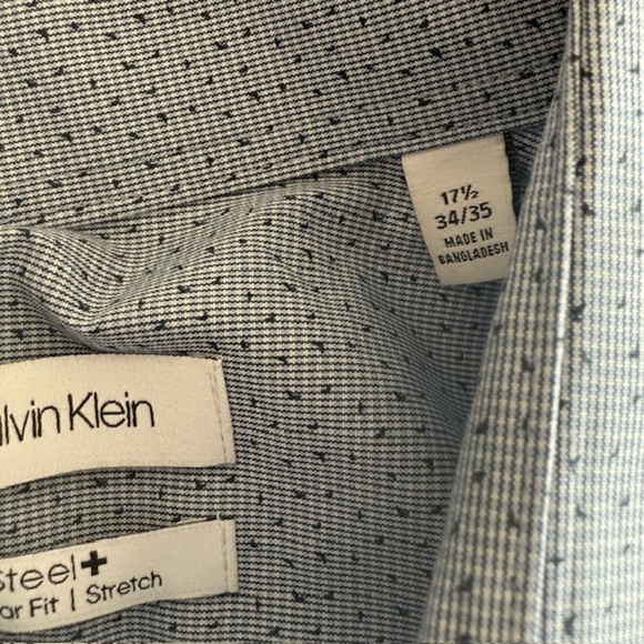 4 Men's Calvin Klein Button Dress Shirts 17.5" 34/35 - Regular Fit - Picture 6 of 14